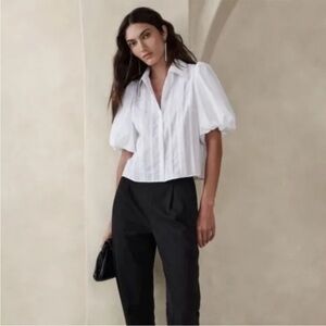 BR Banana Republic Vida Poplin Top Sz M